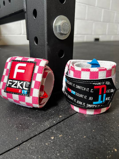 F[IT] Wristwrap 17.5" Pink Checker Embossed (wrist loop)