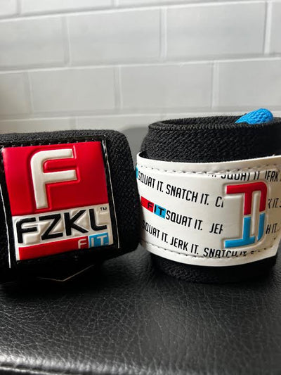 F[IT] Wristwrap 17.5" White/Black Embossed (wrist loop)