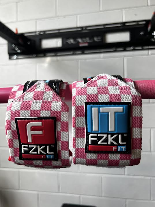 F[IT] Wristwrap 17.5" Pink Checker Embossed (wrist loop)