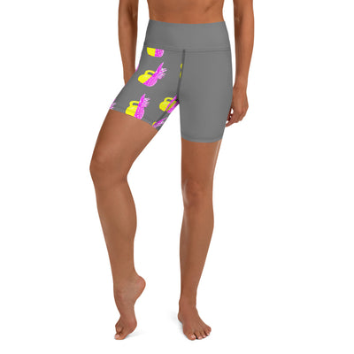 Kettlebells & Pineapples High Waist Shorts