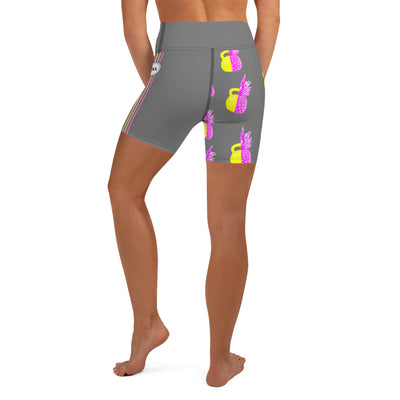 Kettlebells & Pineapples High Waist Shorts