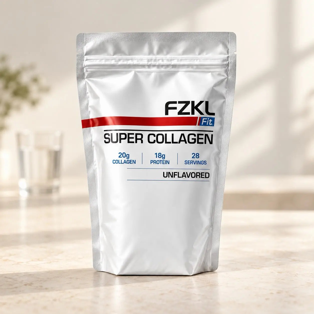 FZKL Super Collagen on a kitchen counter